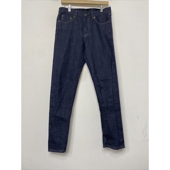 Uniqlo Jeans Mens 29x34 Dark Blue Denim Jeans Ankle Selvage Selvedge - Picture 8 of 9